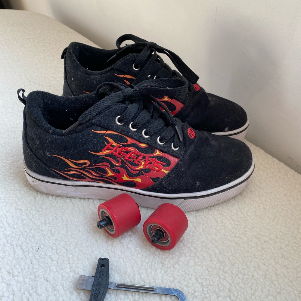 Black and Red Flame Heelys